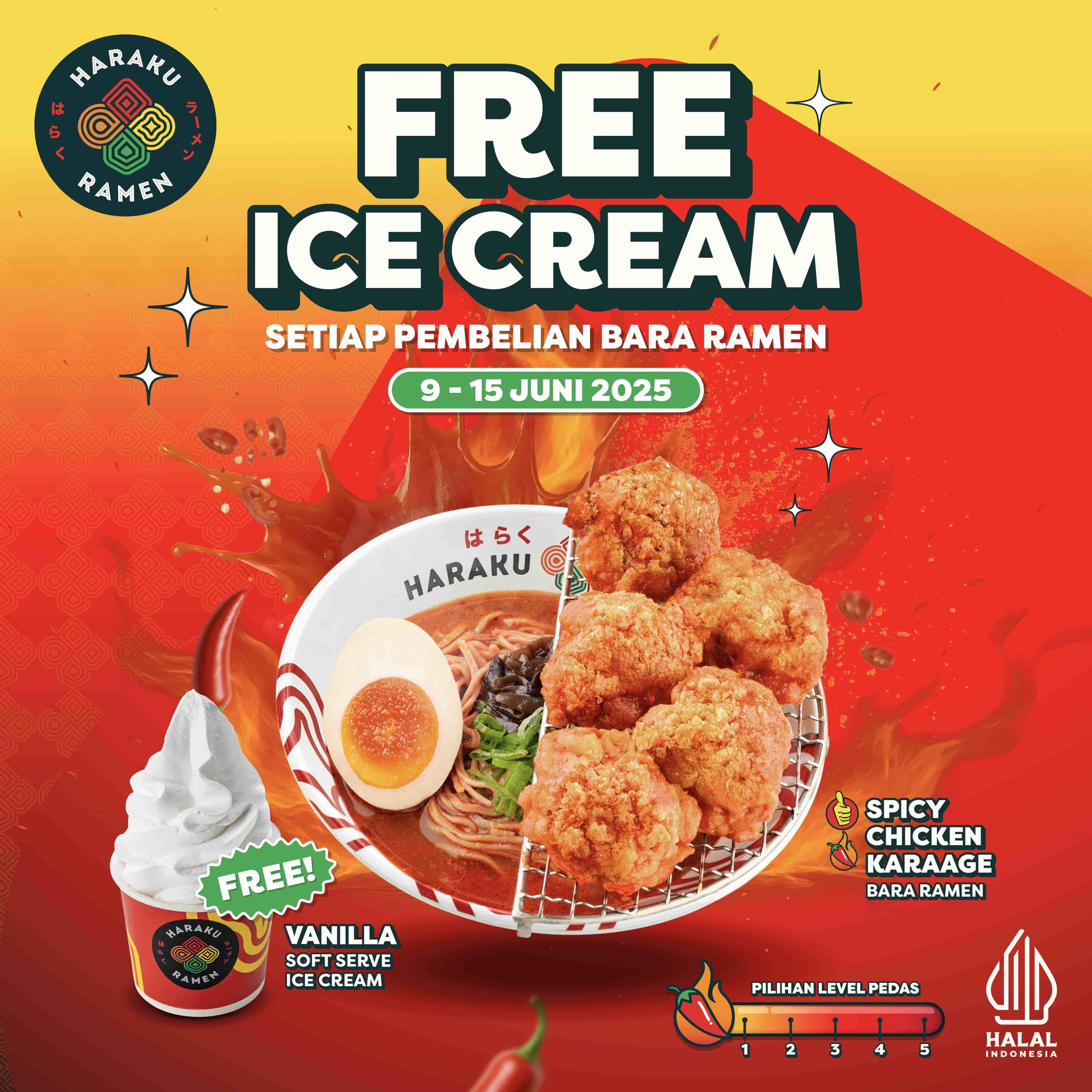 FREE ICE CREAM | HABIS BARA RAMEN TERBITLAH ICE CREAM!